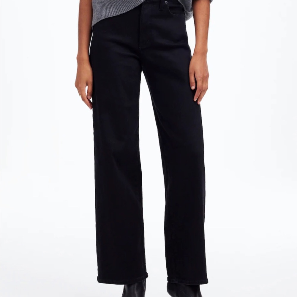 Madewell Perfect Vintage Wide Leg Jeans ) Sz 24 Petite black pair available